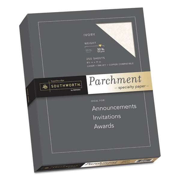 Southworth® Parchment Specialty Paper, 32 lb Bond Weight, 8.5 x 11, Ivory, 250/Pack (SOUJ988C) Each