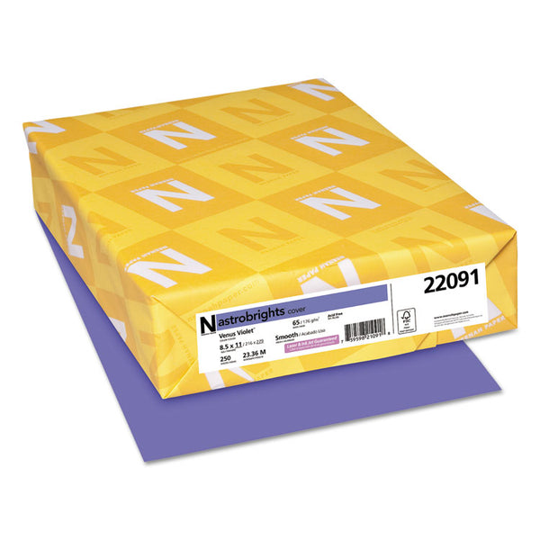 Astrobrights® Color Cardstock, 65 lb Cover Weight, 8.5 x 11, Venus Violet, 250/Pack (WAU22091)