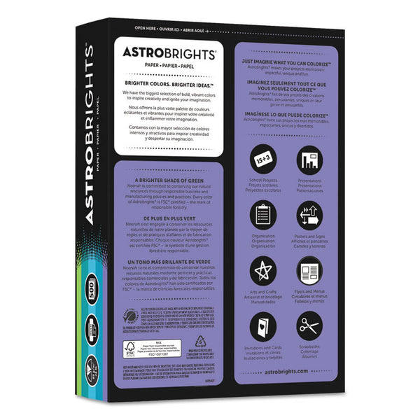 Astrobrights® Color Paper - "Cool" Assortment, 24 lb Bond Weight, 8.5 x 11, Assorted Cool Colors, 500/Ream (WAU20274)