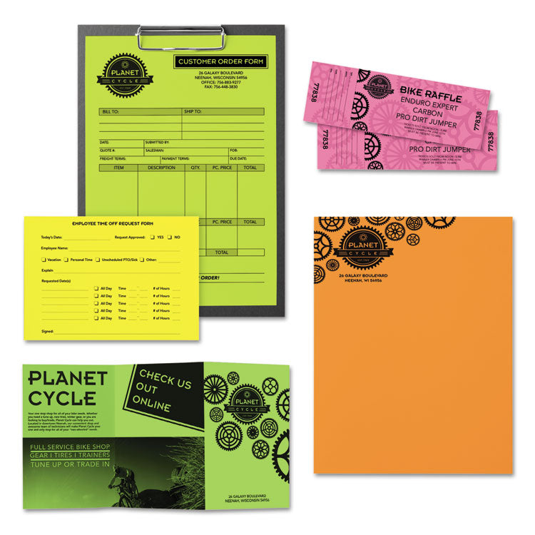 Astrobrights® Color Paper - "Neon" Assortment, 24 lb Bond Weight, 8.5 x 11, Assorted Neon Colors, 500/Ream (WAU20270) 1 Ream