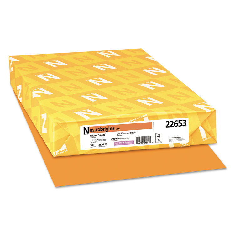 Astrobrights® Color Paper, 24 lb Bond Weight, 11 x 17, Cosmic Orange, 500/Ream (WAU22653) 1 Ream