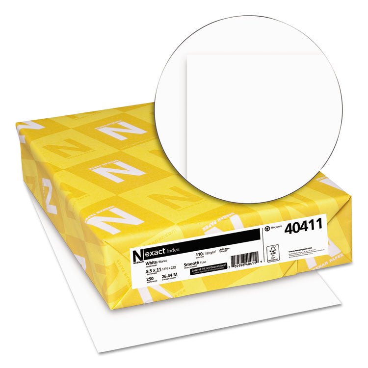 110 Index Paper Neenah Exact Index Cardstock – 110 Lb, 8.5 X 11", White, 250 Sheets (Printer & Copier Paper) Neenah Exact Paper