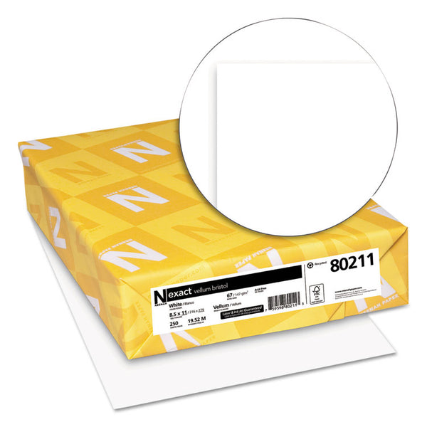 Neenah Paper Exact Vellum Bristol Cover Stock, 94 Bright, 67 lb Bristol Weight, 8.5 x 11, White, 250/Pack (WAU80211) Pack of 250