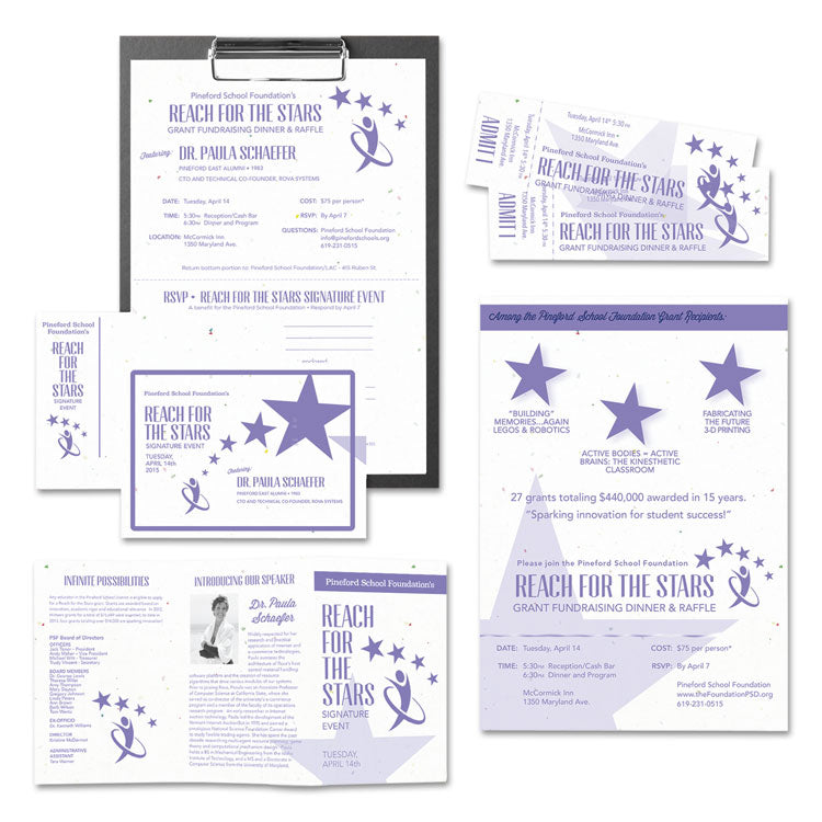 Astrobrights® Color Cardstock, 65 lb Cover Weight, 8.5 x 11, Stardust Flecked White, 250/Pack (WAU22401) Each