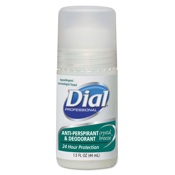 Dial® Anti-Perspirant Deodorant, Crystal Breeze, 1.5 oz, Roll-On Bottle, 48/Carton (DIA07686)
