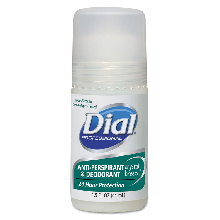 Dial® Anti-Perspirant Deodorant, Crystal Breeze, 1.5 oz, Roll-On Bottle, 48/Carton (DIA07686) Case of 48