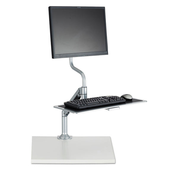 Safco® Desktop Sit/Stand Workstations, Single Monitor, Silver (SAF2130SL)