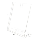 deflecto® Superior Image Slanted Sign Holder with Business Card Holder, 8.5w x 4.5d x 11h, Clear (DEF590601) Each