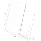 deflecto® Superior Image Slanted Sign Holder with Side Pocket, 13.5w x 4.25d x 10.88h, Clear (DEF599401) Each