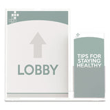 deflecto® Superior Image Slanted Sign Holder with Side Pocket, 13.5w x 4.25d x 10.88h, Clear (DEF599401) Each