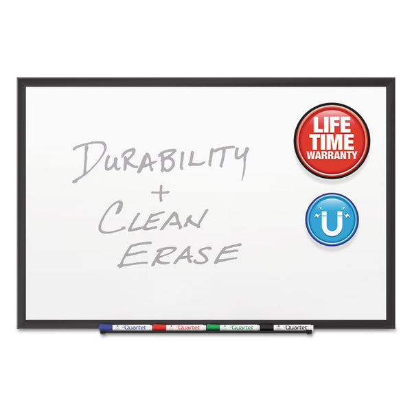 Quartet® Classic Series Porcelain Magnetic Dry Erase Board, 60 x 36, White Surface, Black Aluminum Frame (QRT2545B)