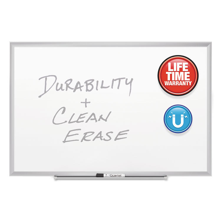 Quartet® Classic Series Porcelain Magnetic Dry Erase Board, 48 x 36, White Surface, Silver Aluminum Frame (QRT2544)