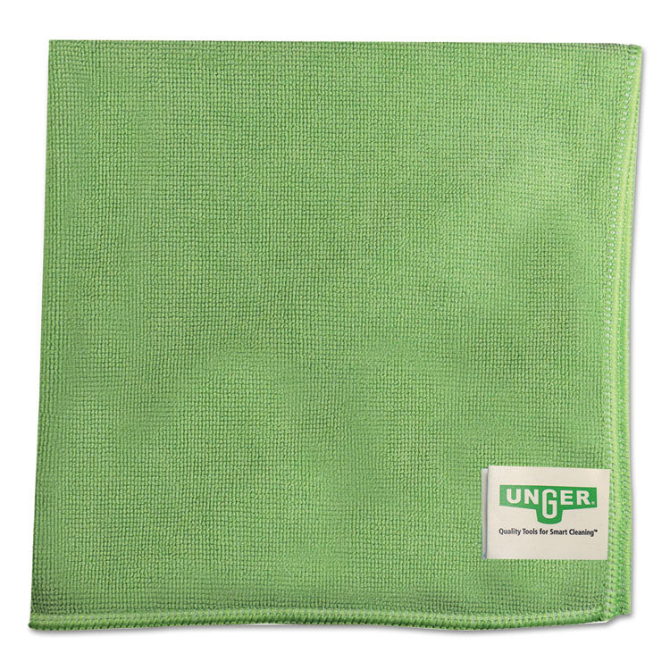 Unger® SmartColor MicroWipes, Microfiber, 16 x 15, Green, 10/Pack (UNGMF400PK) Case of 10