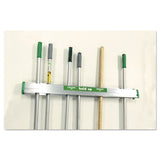 Unger® Hold Up Aluminum Tool Rack, 36w x 3.5d x 3.5h, Aluminum/Green (UNGHU900) Each