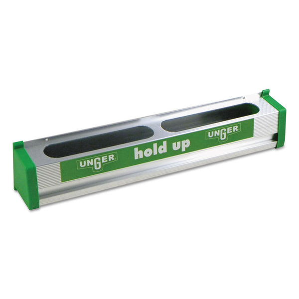 Unger® Hold Up Aluminum Tool Rack, 18w x 3.5d x 3.5h, Aluminum/Green (UNGHU45)