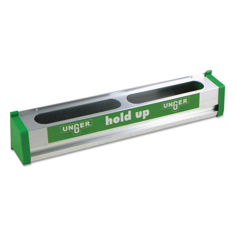 Unger® Hold Up Aluminum Tool Rack, 18w x 3.5d x 3.5h, Aluminum/Green (UNGHU45) Each