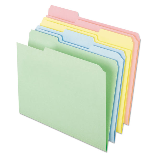 Pendaflex® Pastel Colored File Folders, 1/3-Cut Tabs: Assorted, Letter Size, Assorted Colors, 100/Box (PFXC2113PASR) Box of 100