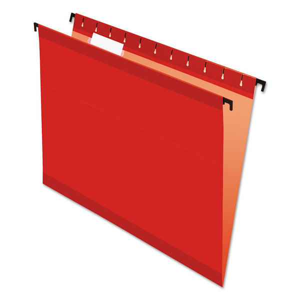 Pendaflex® SureHook Hanging Folders, Letter Size, 1/5-Cut Tabs, Red, 20/Box (PFX615215RED) Box of 20