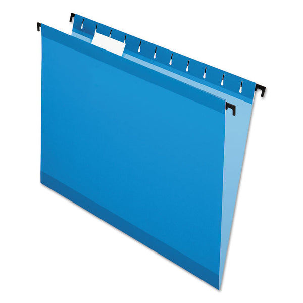 Pendaflex® SureHook Hanging Folders, Letter Size, 1/5-Cut Tabs, Blue, 20/Box (PFX615215BLU) Box of 20