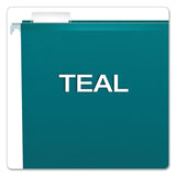 Pendaflex® Colored Reinforced Hanging Folders, Letter Size, 1/5-Cut Tabs, Teal, 25/Box (PFX415215TEA)