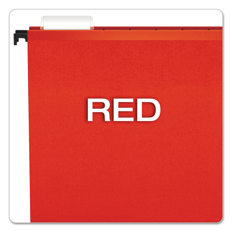 Pendaflex® SureHook Hanging Folders, Letter Size, 1/5-Cut Tabs, Red, 20/Box (PFX615215RED) Box of 20