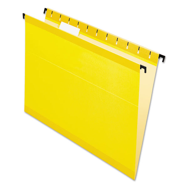 Pendaflex® SureHook Hanging Folders, Letter Size, 1/5-Cut Tabs, Yellow, 20/Box (PFX615215YEL) Box of 20