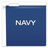 Pendaflex® Colored Reinforced Hanging Folders, Letter Size, 1/5-Cut Tabs, Navy, 25/Box (PFX415215NAV)