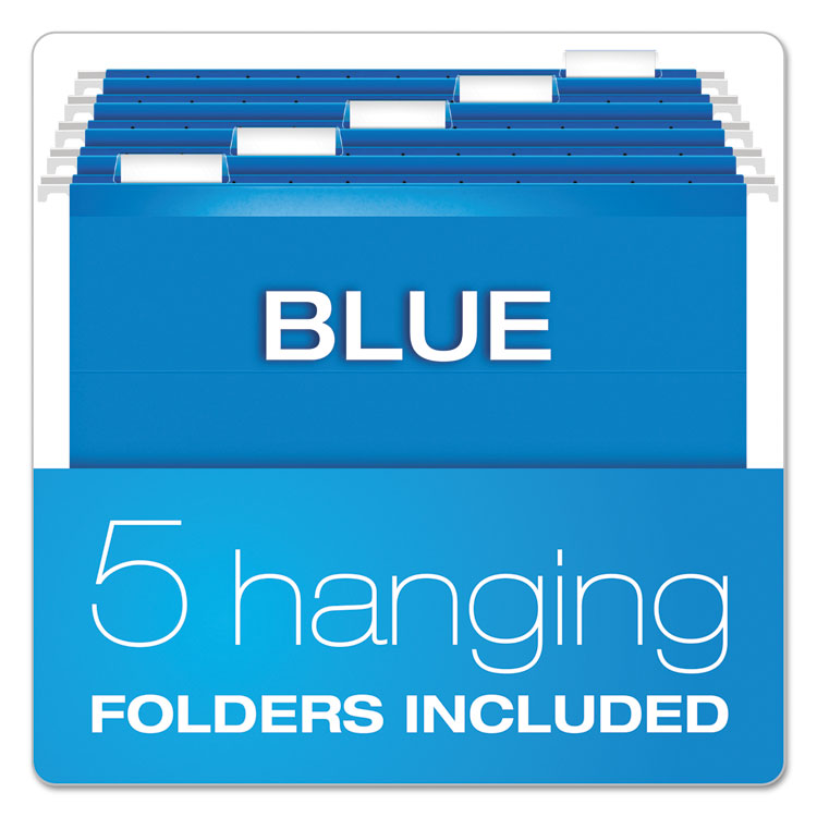 Pendaflex® Desktop File With Hanging Folders, Letter Size, 6" Long, Blue (PFX23011) Each