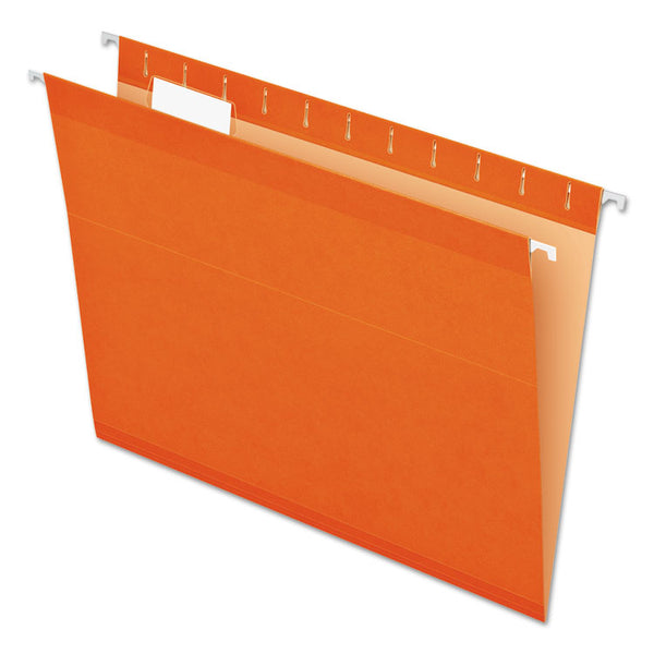 Pendaflex® Colored Reinforced Hanging Folders, Letter Size, 1/5-Cut Tabs, Orange, 25/Box (PFX415215ORA) Box of 25