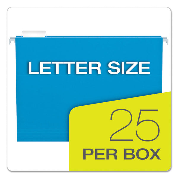 Pendaflex® Colored Hanging Folders, Letter Size, 1/5-Cut Tabs, Blue, 25/Box (PFX81603) Box of 25