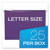 Pendaflex® Colored Reinforced Hanging Folders, Letter Size, 1/5-Cut Tabs, Violet, 25/Box (PFX415215VIO)