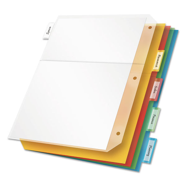 Cardinal® Poly Ring Binder Pockets, 8.5 x 11, Letter, Assorted Colors, 5/Pack (CRD84009) 1 Case of 5