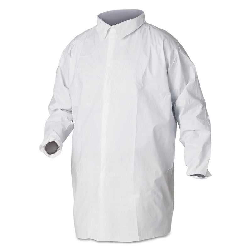 KleenGuard™ A40 Liquid and Particle Protection Lab Coats, X-Large, White, 30/Carton (ANS44444) Case of 30
