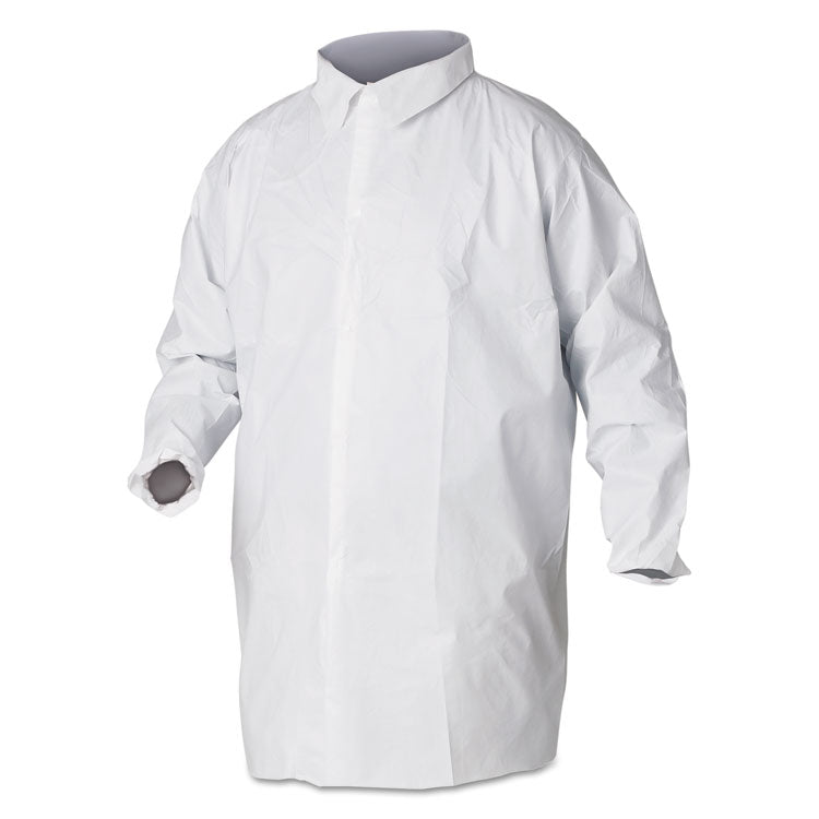 KleenGuard™ A40 Liquid and Particle Protection Lab Coats, X-Large, White, 30/Carton (KCC44444) Case of 30