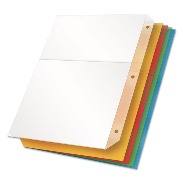 Cardinal® Poly Ring Binder Pockets, 8.5 x 11, Assorted Colors, 5/Pack (CRD84007) 1 Case of 5