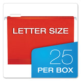 Pendaflex® Colored Reinforced Hanging Folders, Letter Size, 1/5-Cut Tabs, Red, 25/Box (PFX415215RED)