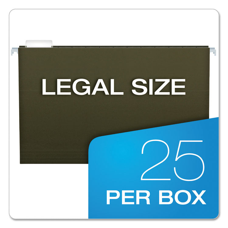 Pendaflex® Standard Green Hanging Folders, Legal Size, 1/5-Cut Tabs, Standard Green, 25/Box (PFX81622) Box of 25