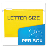 Pendaflex® Colored Reinforced Hanging Folders, Letter Size, 1/5-Cut Tabs, Yellow, 25/Box (PFX415215YEL)