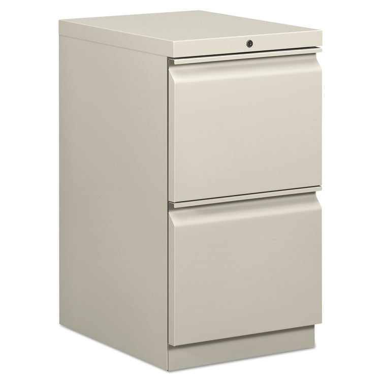 HON® Mobile Pedestals, Left or Right, 2 Legal/Letter-Size File Drawers, Light Gray, 15" x 20" x 28" (BSXHBMP2FQ)