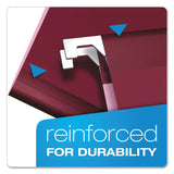 Pendaflex® Colored Reinforced Hanging Folders, Letter Size, 1/5-Cut Tabs, Burgundy, 25/Box (PFX415215BUR)