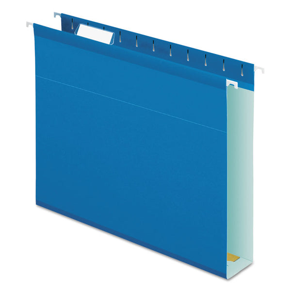 Pendaflex® Extra Capacity Reinforced Hanging File Folders with Box Bottom, 2" Capacity, Letter Size, 1/5-Cut Tabs, Blue, 25/Box (PFX4152X2BLU) Box of 25