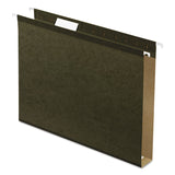 Pendaflex® Extra Capacity Reinforced Hanging File Folders with Box Bottom, 1" Capacity, Letter Size, 1/5-Cut Tabs, Green, 25/Box (PFX4152X1)