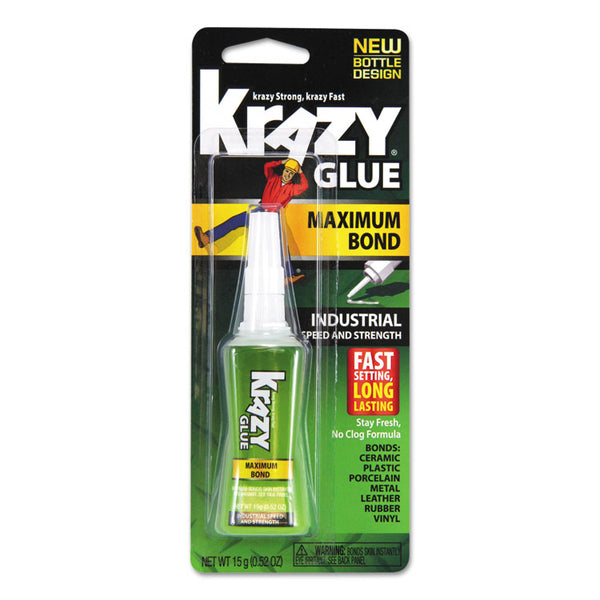 Krazy Glue® Maximum Bond Krazy Glue, 0.52 oz, Dries Clear (EPIKG48948MR) Each