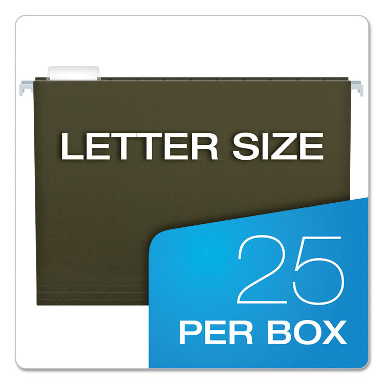 Pendaflex® Standard Green Hanging Folders, Letter Size, 1/5-Cut Tabs, Standard Green, 25/Box (PFX81602) Box of 25