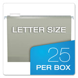 Pendaflex® Colored Reinforced Hanging Folders, Letter Size, 1/5-Cut Tabs, Gray, 25/Box (PFX415215GRA)