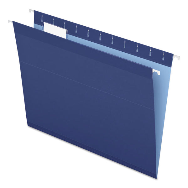 Pendaflex® Colored Reinforced Hanging Folders, Letter Size, 1/5-Cut Tabs, Navy, 25/Box (PFX415215NAV) Box of 25