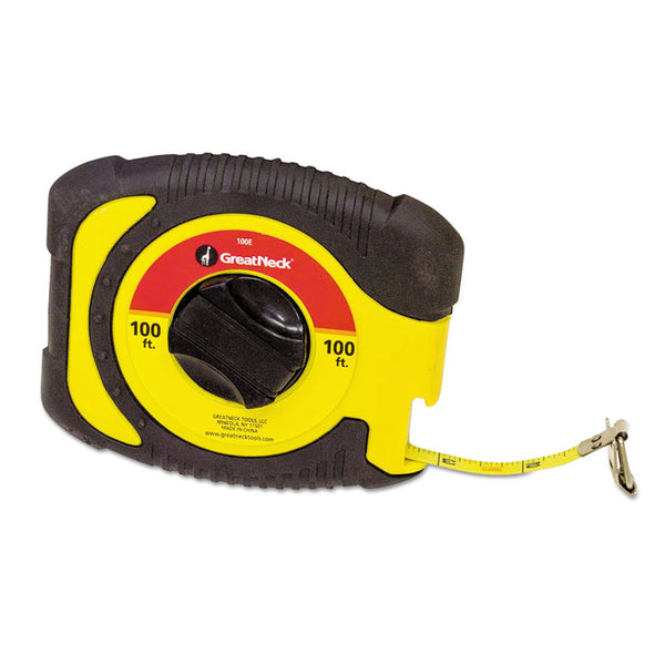 Great Neck® English Rule Measuring Tape, 0.38" x 100 ft, Steel, Yellow (GNS100E) Each