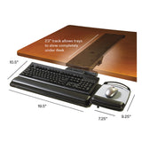 3M™ Easy Adjust Keyboard Tray, Highly Adjustable Platform, 23" Track, Black (MMMAKT150LE)