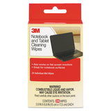 3M™ Notebook Screen Cleaning Wet Wipes, Cloth, 1-Ply, 7 x 4, Unscented, White, 24/Pack (MMMCL630)