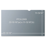 3M™ Frameless Blackout Privacy Filter for 24" Widescreen Flat Panel Monitor, 16:9 Aspect Ratio (MMMPF240W9B) Each
